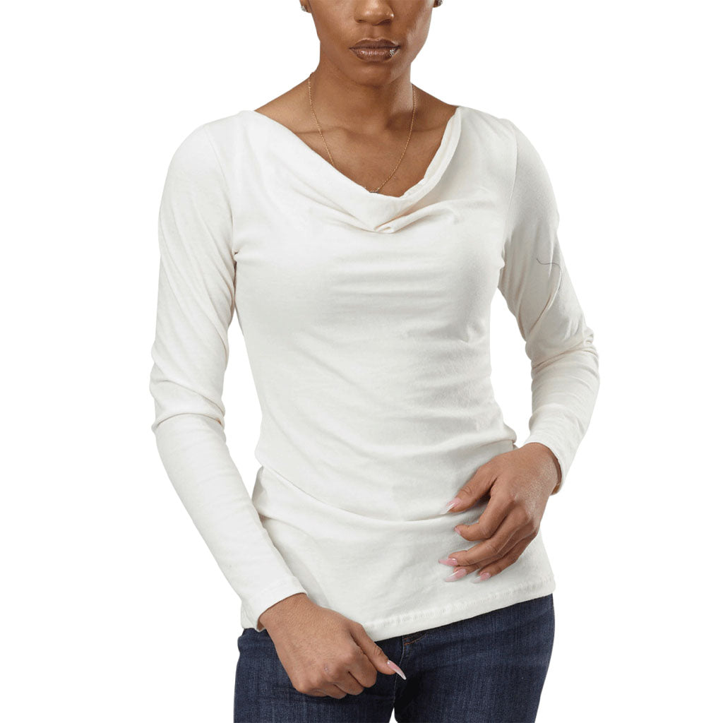 Long Sleeve Cowl Neck Top | Cleo